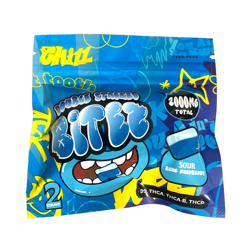 BITEZ - Delta-8 + Delta-9 + THCP 2000MG Gummies - Sour Blue Raspberry