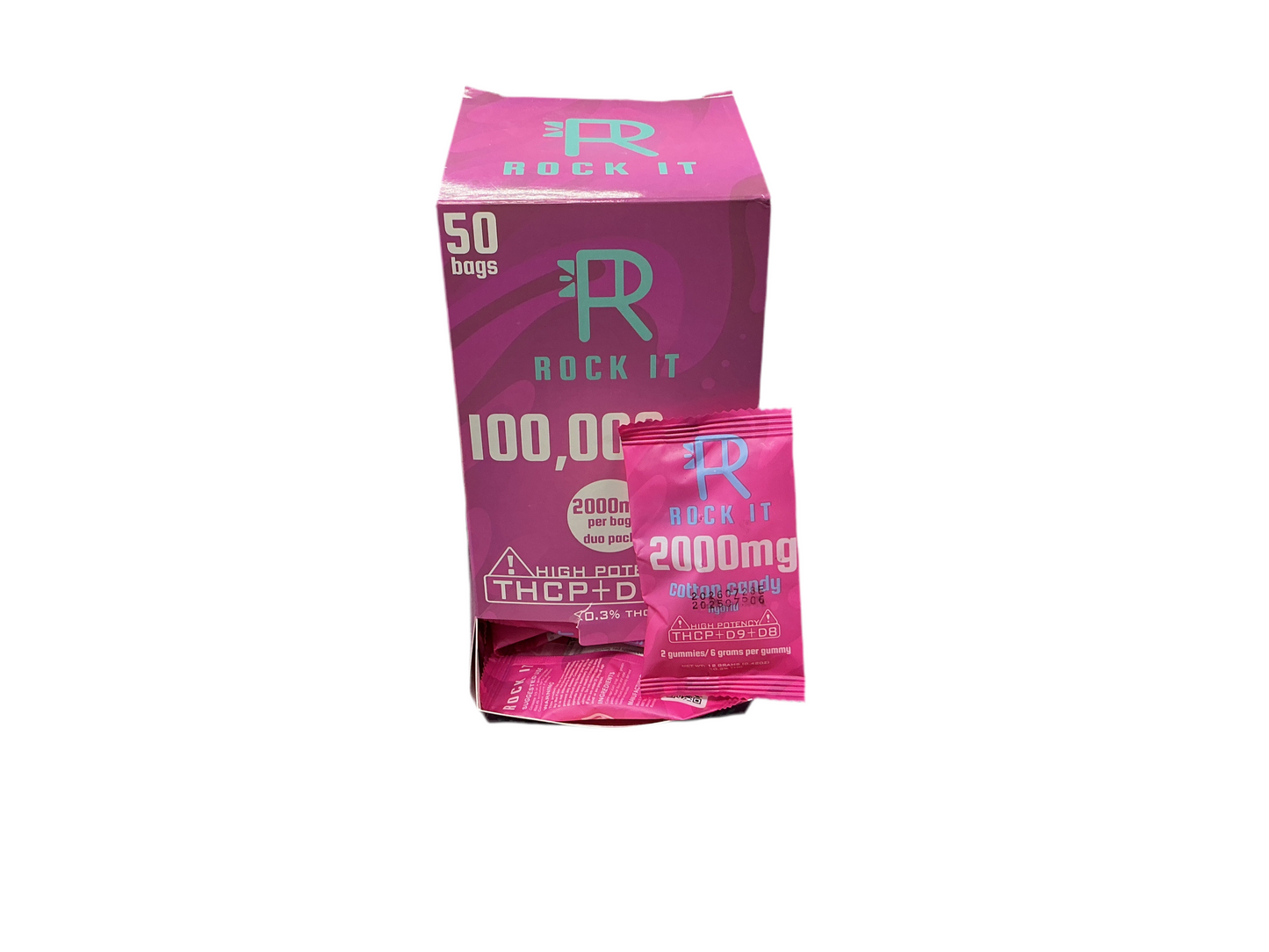 Rock It 2,000mg Per Bag 2 Per Pack Cotton Candy Hybrid