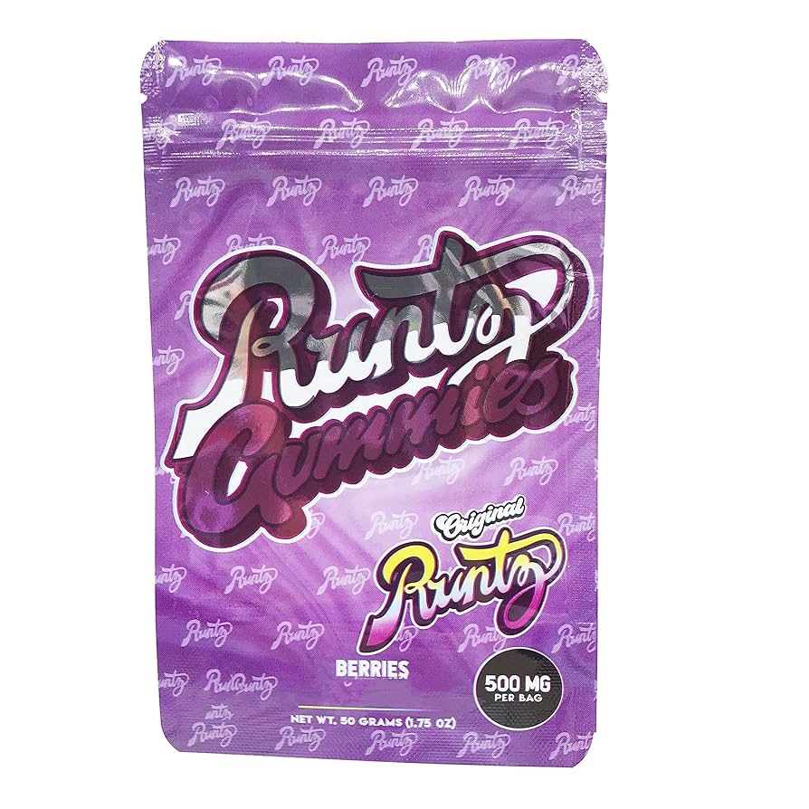 Runty Gummies Berry Flavored 500mg Total 50mg Per Gummy