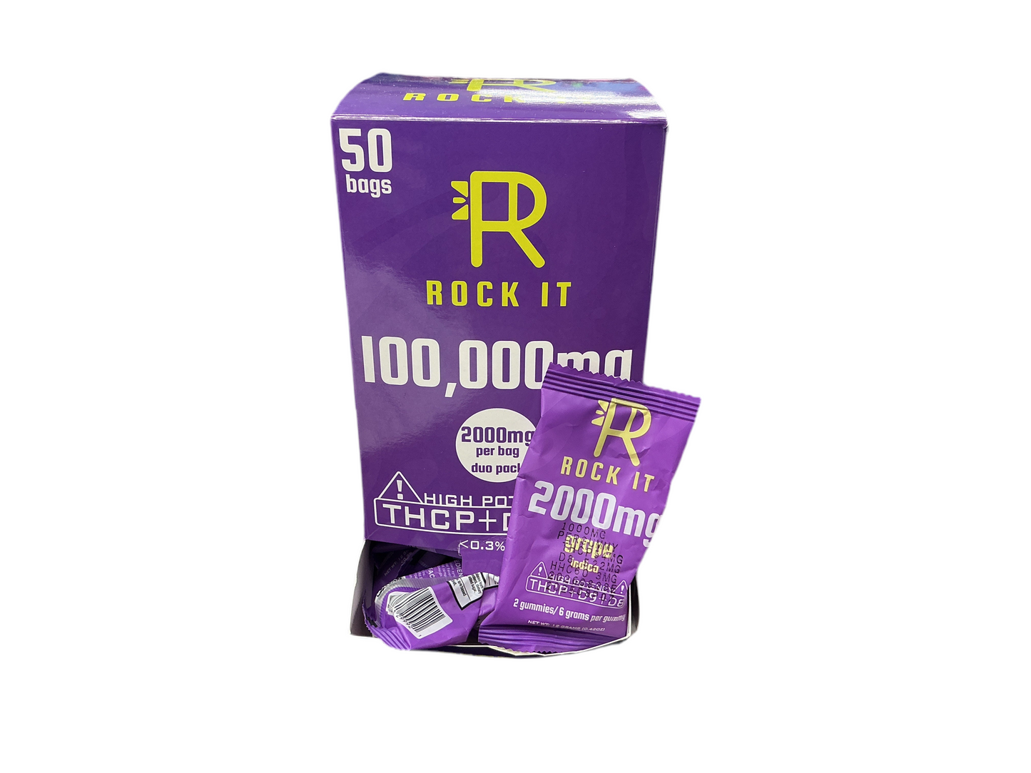 Rock It 2,000mg Per Bag 2 Per Pack Grape Indica