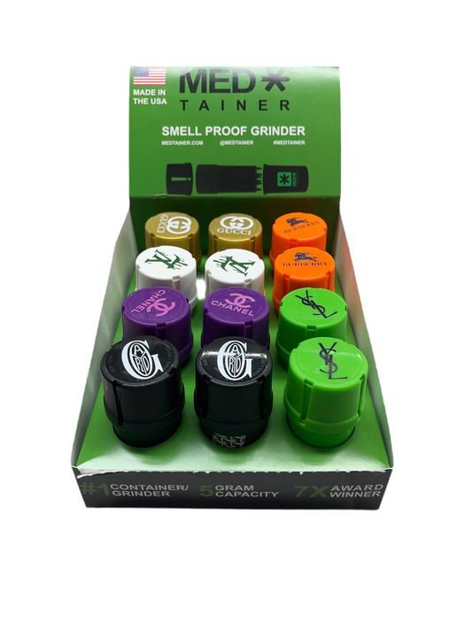 Med Trainer Smell Proof Grinder YSL, Go Yard, Chanel, Louis Vuitton, Gucci, and Burberry no