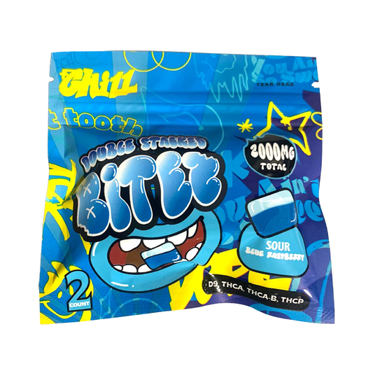 BITEZ - Delta-8 + Delta-9 + THCP 2000MG Gummies - Sour Blue Raspberry