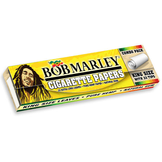 Bob Marley Rolling Papers King Size Pure Hemp Combo Pack With Tips