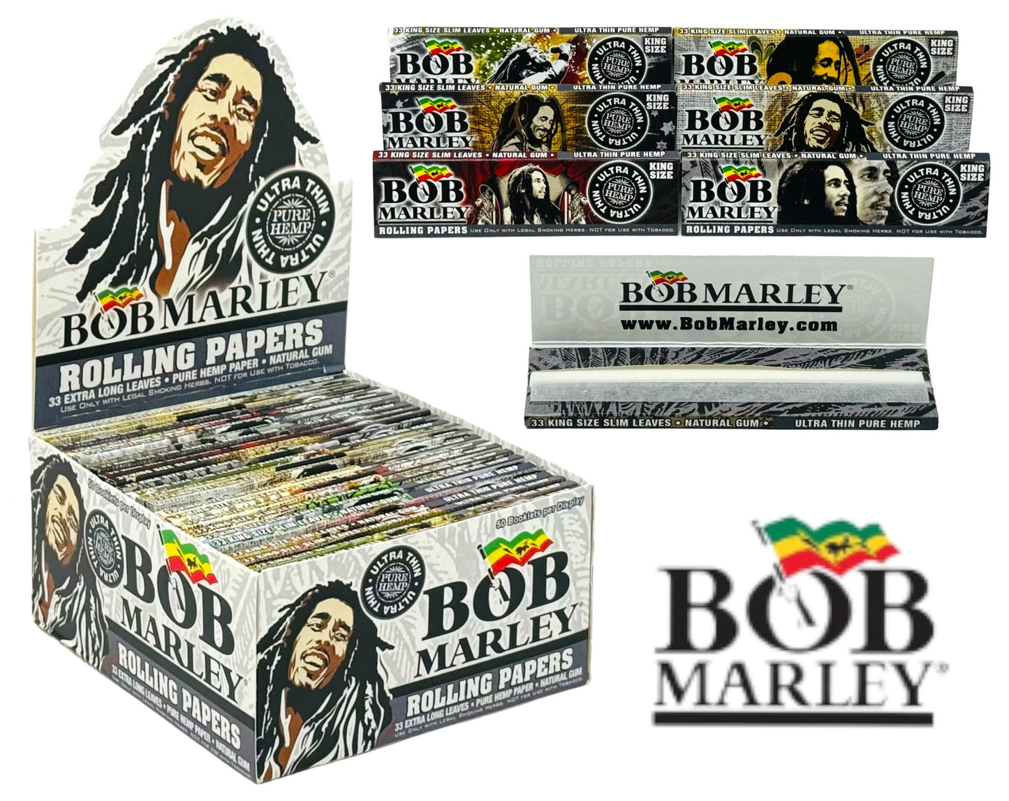 Bob Marley Rolling Papers Extra Long Ultra Thin Pure Hemp