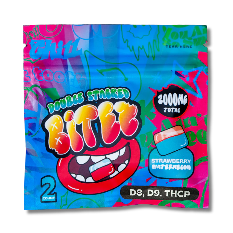 BITEZ - Delta-8 + Delta-9 + THCP 2000MG Gummies - Strawberry Watermelon