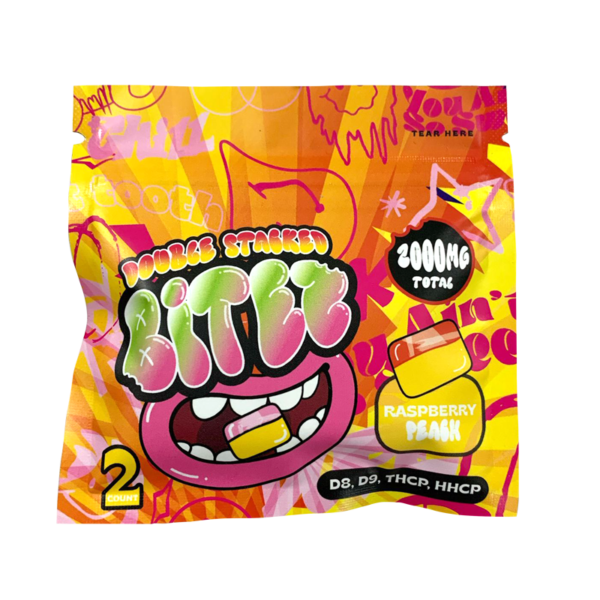BITEZ - Delta-8 + Delta-9 + THCP 2000MG Gummies - Raspberry Peach