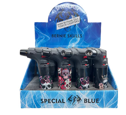 Special Blue Bernie Skull Torch Lighters