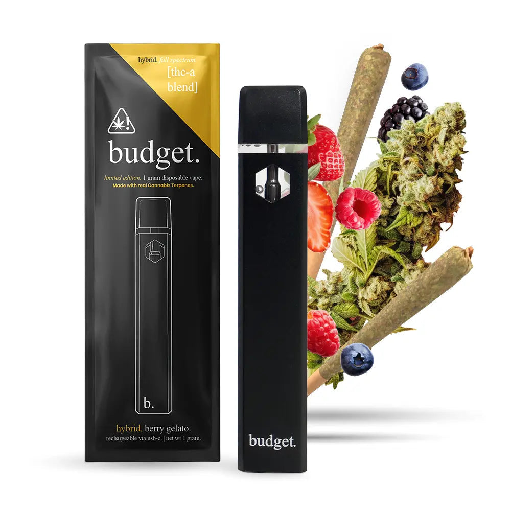 Budget 1g Disposable THC-A Vape Berry Gelato Hybrid