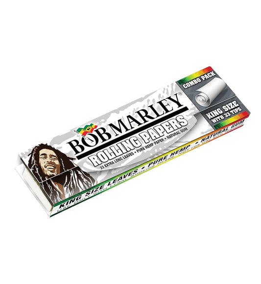 Bob Marley Rolling Papers King Size Pure Hemp Ultra Thin Combo Pack With Tips